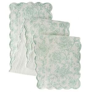 Pioneer Woman Agatha Quilted Table Runner Jade Green White 14 x 90-inch Gift NEW